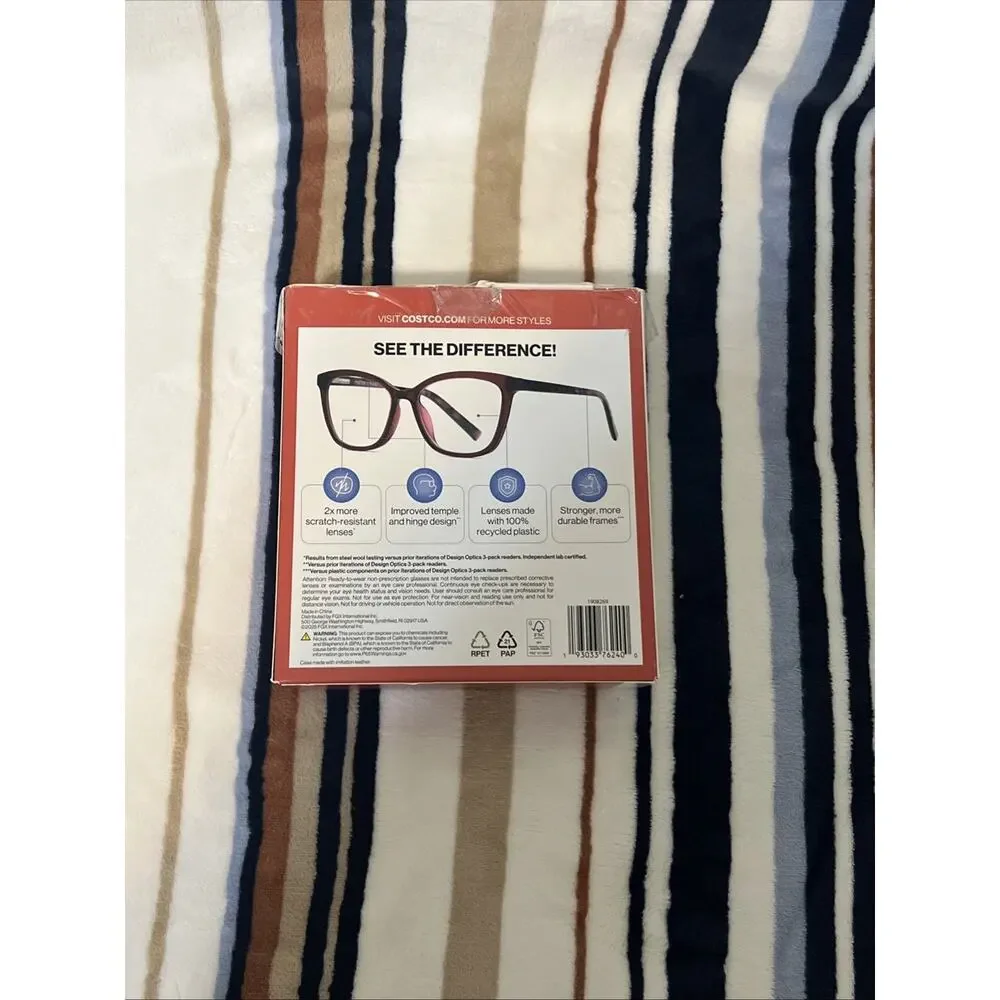 Design Optics by Foster Grant Fashion Cateye 811 Reading Glasses 3 Pk +3.00